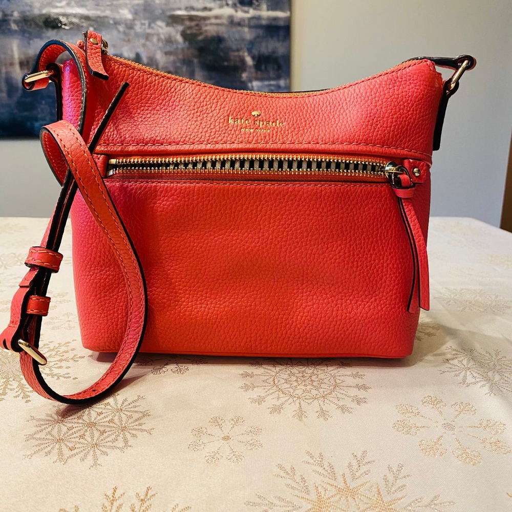 Kate Spade Crossbody hand bag shoulder bag purse Guava Pink 9.5x6x4.5”